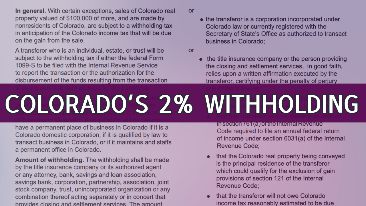 Colorado’s 2% Withholding